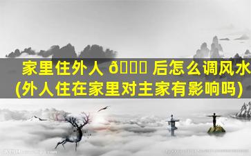 家里住外人 🐋 后怎么调风水(外人住在家里对主家有影响吗)